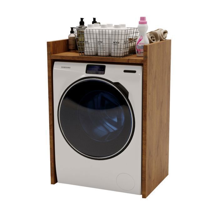 Armoire pour lave-linge Armoire de salle de bain Meuble de salle de bain Étagère pour lave-linge 66x95x48 Rétro