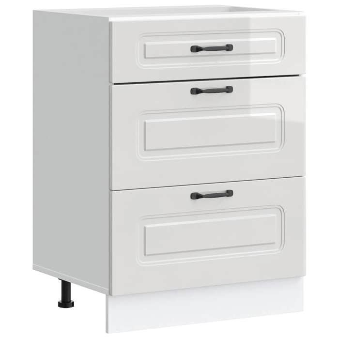 (SOLDE dété)Armoire de cuisine/Colonne de cuisine - Pieds réglable - blanc brillant bois ingénierie Aspect élégant*8386