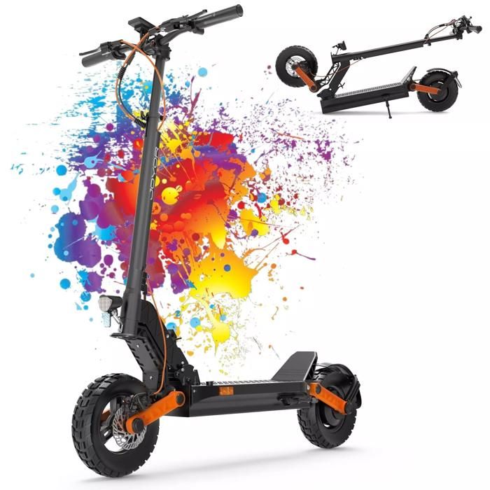 JOYOR  S5 - Trottinette &eacute;lectrique Pliable - ABE - Moteur 500W Batterie - Max 20km/h - 48V 13AH Pneus de 10 Pouces - Noir