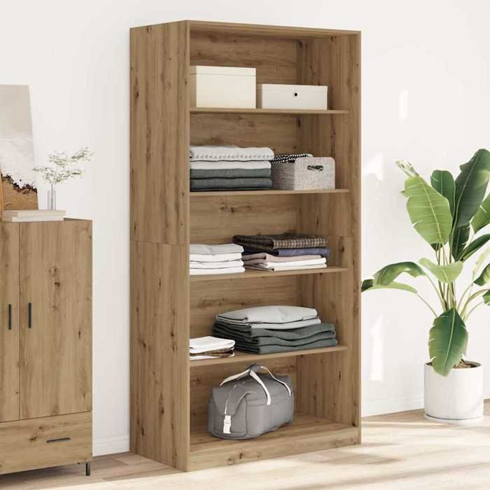 Style Élégance Chic - Armoire de rangement pour chambre Garde-robe - chêne artisanal - 100x50x200cm - Bois dingénierie &FR23026