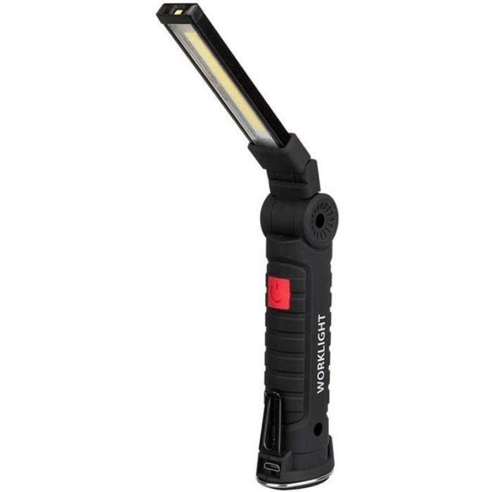Lampe de Poche - COB - 5 Modes - USB Rechargeable - Magnétique - Crochet Suspendu