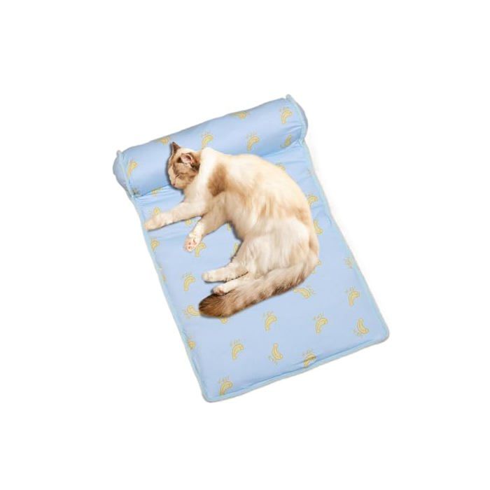 Lit Rafraîchissant Soie 60x40cm Lavable Respirant Été Chien/Chat Coussin Intégré