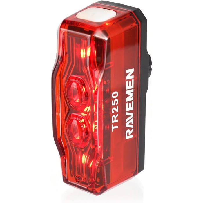 RAVEMEN TR250 – Feu Arrière Vélo 250 Lumens, Super Visible Jour Et Nuit, 6 Modes, Rechargeable USB-C, IPX6, Capteur De Freinage – Parfait Pour Le City Bike Et Les Trajets Quotidiens