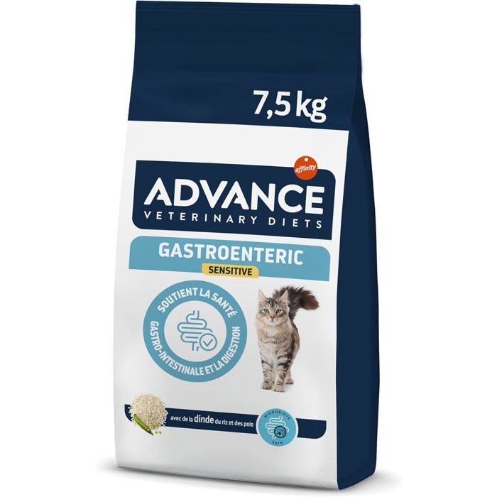 Croquettes diététiques - Advance Veterinary Diets Gastroenteric Sensitive - Chat - Troubles digestifs - 7 5 kg