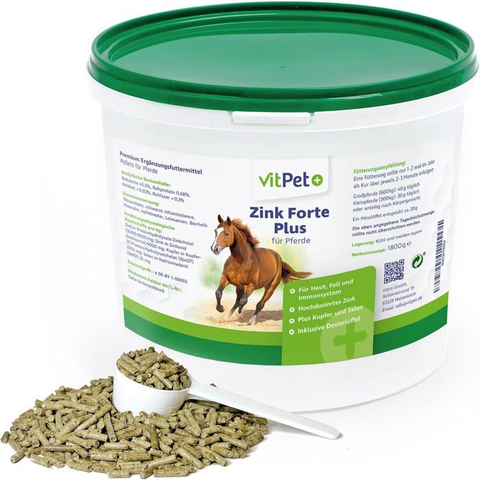 Zink Forte Plus Zink Granulés pour Chevaux 18 kg - Hautement Dosé avec Cuivre et Sélénium