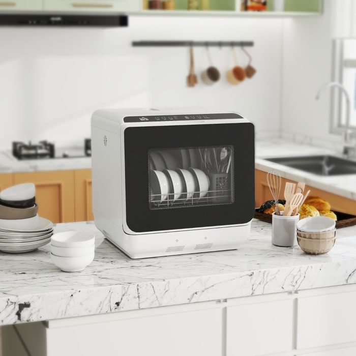 Nouveaux matériaux écologiques Lave-vaisselle Mini lave vaisselle avec réservoir de 6 litres 5 programmes Affichage LED Foncti - B nutrition