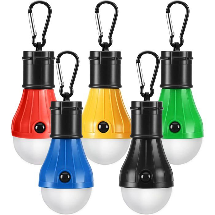 Lot de 5 lampes de camping accessoires de camping lampe de camping à 3 modes déclairage ampoule LED de secours étanche