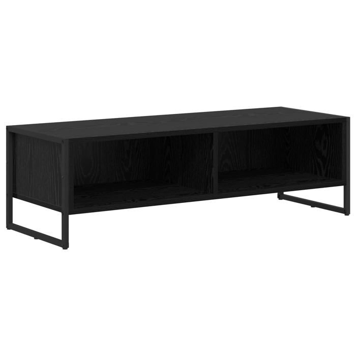 Meuble TV industriel - vidaXL - Chêne Noir - 100x36 5x30 5 cm - Bois dingénierie - Pieds en acier