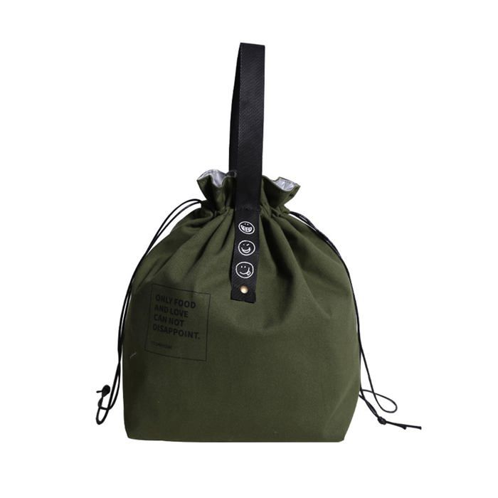 Sac Repas Isotherme Petit Sacs à Lunch avec Cordon de Serrage Lunch Bag Pliable Grande Capacité Portable Bento(Vert)