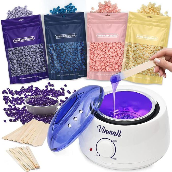 Machine chauffe cire avec kit d'épilation à cire chaude, 400 g perles — free download