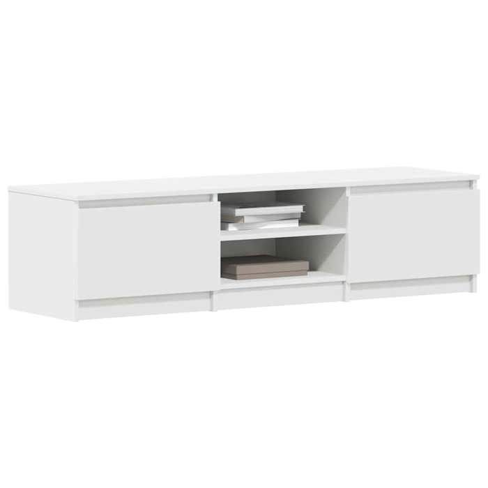 Cabinet TV - Blanc - Meuble TV pour Télévision - 1 PC - Blanc 140x40x355 cm Bois dingénierie T599