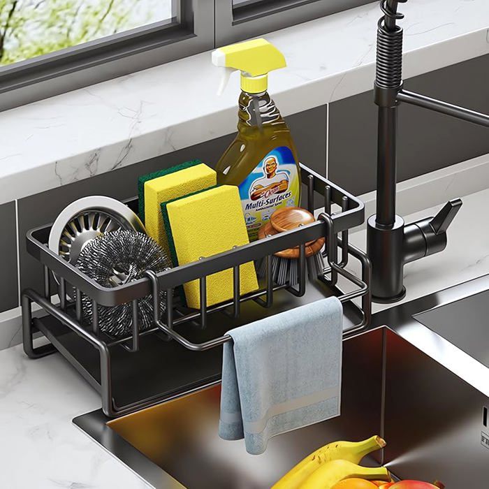 Rangement Organisation Cuisine Organisateur évier avec bac écoulement Automatique pour Porte Noir MEUBLE A EPICES