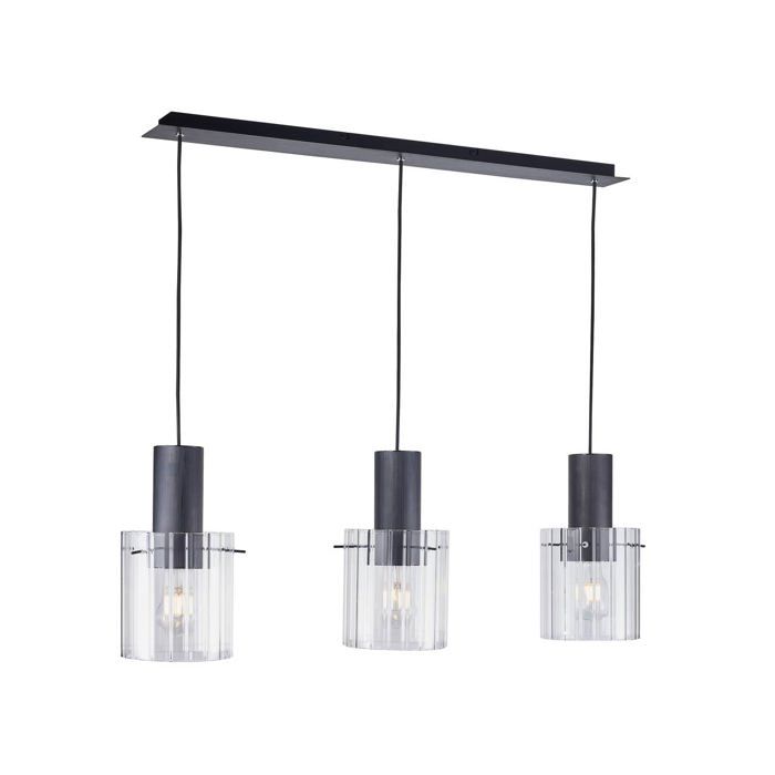 Lucande Suspension en verre Eirian à intensité variable (Moderne) Transparent Verre e. a. pour Salon & Salle manger (à 3 lampes