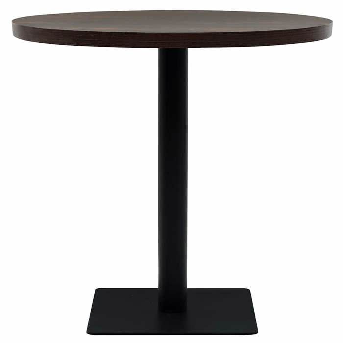 Neuf& 9910 Mobilier de cuisine - vidaXL - Mode Table de bistro MDF et acier Rond 80 x 75 cm Frêne foncé 21.9 kg