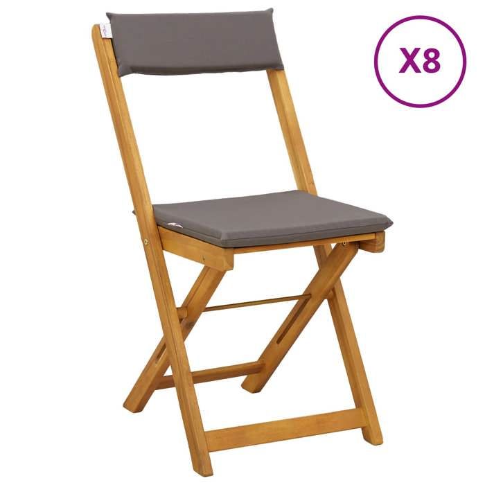 Mobilier de jardin - Marron - Chaises de bistrot dextérieur 8 pc Gris foncé_42205