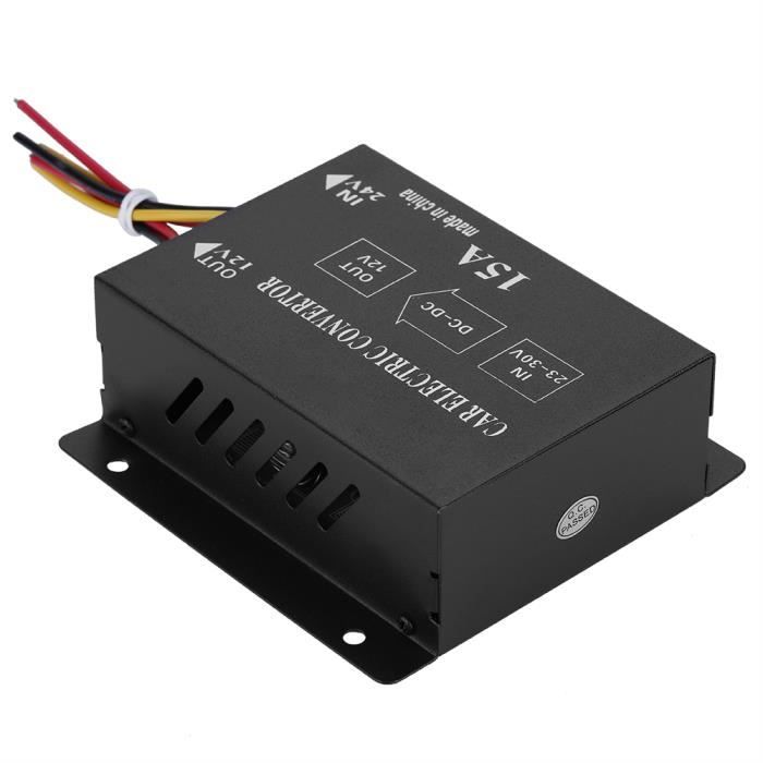 Convertisseur DC 24V Vers 12V 240W 20A - Pour Voiture, Camion, Bus - Avec Prise Allume-cigare Et Protections - En Alliage Aluminium