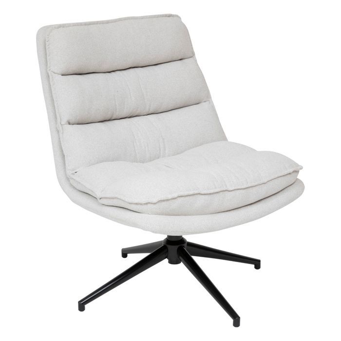 Atmosphera - Fauteuil pivotant en tissu et pieds métal HARPER - Lin