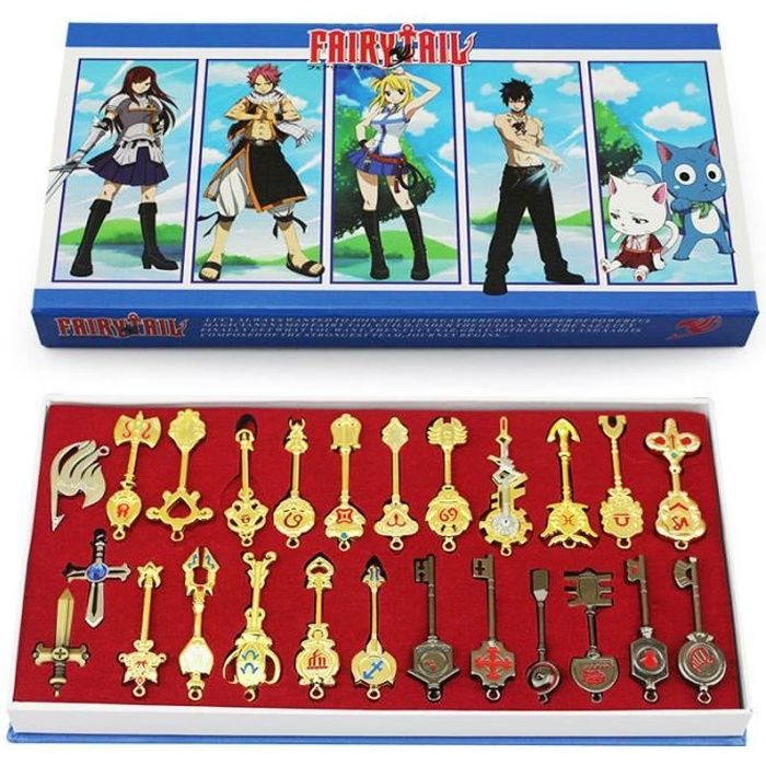 25 Pcs Lot Fairy Tail Lucy Cosplay Cle Keychain Echelle Et Gratuit Rose Tattoo Heartfilia Signe De La Cle D Or Du Zodiaque Achat Vente Porte Cles Soldes Cdiscount