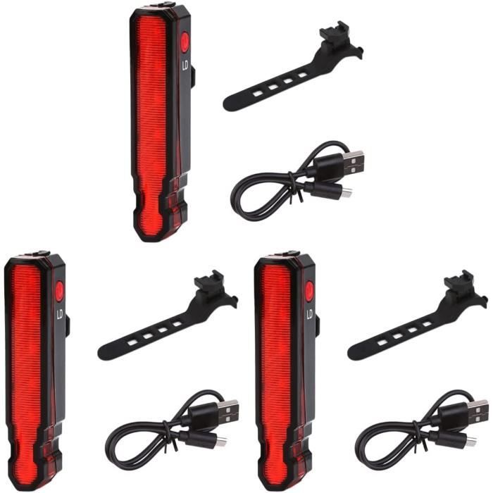 Kit éclairage Vélo USB Rechargeable - Phare Avant Et Feu Arrière LED, étanche, Clipable