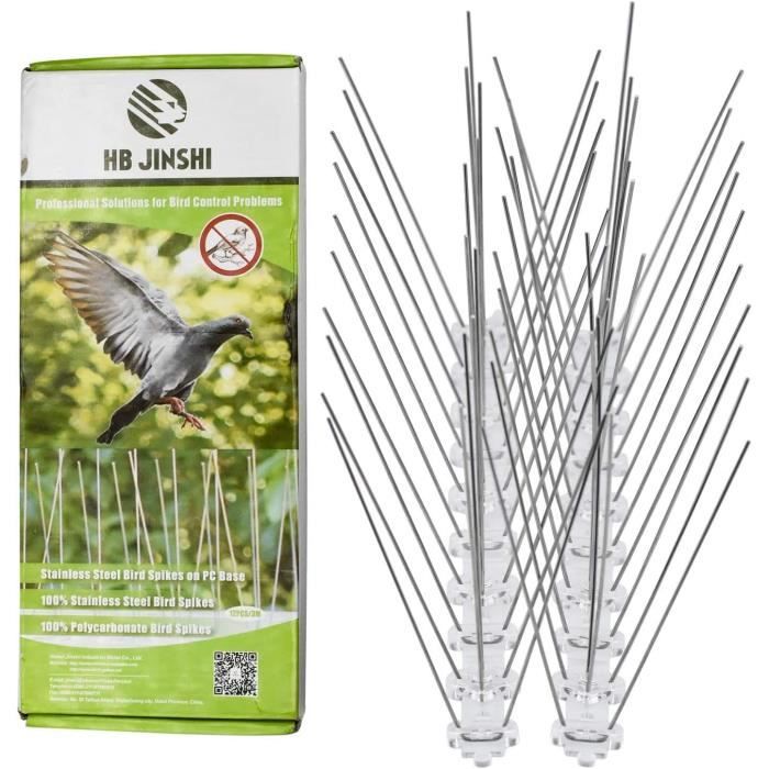 Lot de 10 picots anti-oiseaux de 500mm en acier inoxydable Pest-Stop | Répulsif oiseaux | FR