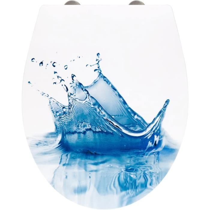 Abattant WC Forme O YEAUPE PRO - Lunette Toilette Avec Frein De Chute Et Fermeture Douce, Blanche 44,6 X 37,2 Cm
