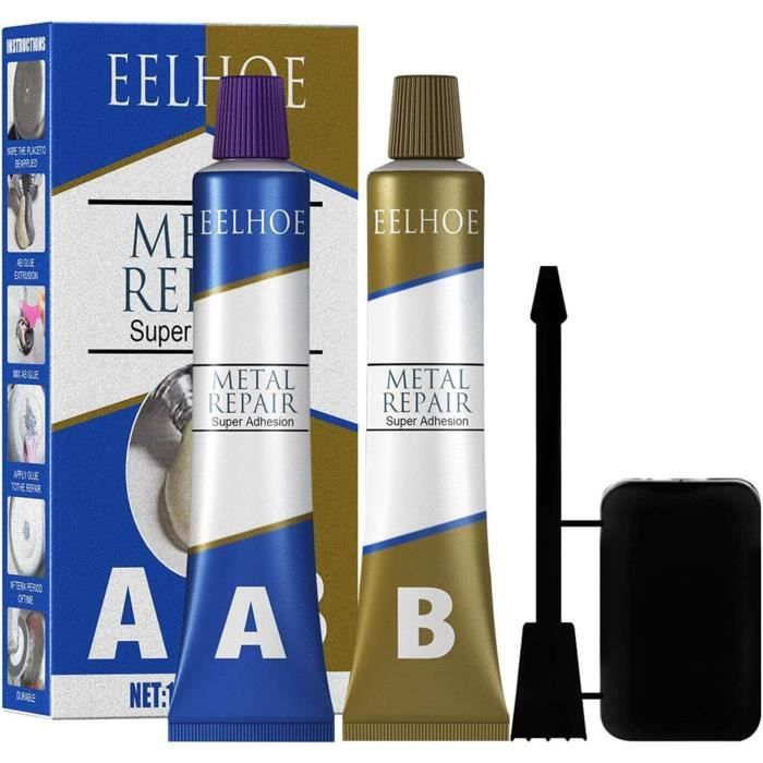 Colle Forte pour Tout Plastique, Colle Transparente à séchage immédiat, Magic Welding Glue AB