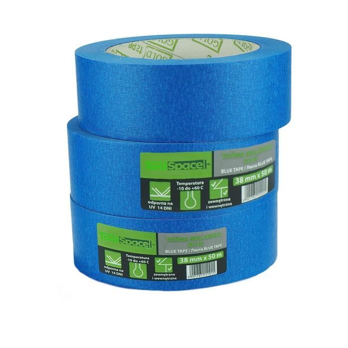 Scotch Peinture Masquage Ruban Protection Peinture Ruban De Masquage Bleu Fyguard - 2 Rouleaux 48mm X 50m - Résistant à La Chaleur, Sans Résidu - Pour Peinture & Rénovation 50m Rouleau Scotch Peintre