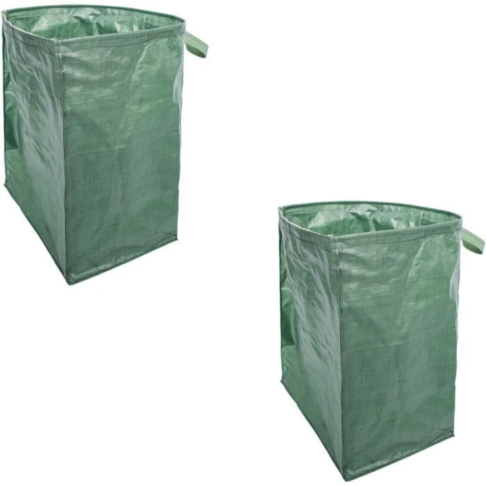 Lot De 3 Sacs De Jardin 125L - Tissu PP Résistant, Pliable - 50x50x50 Cm - Pour Feuilles, Herbe, Déchets Verts - Poignées Renforcées - 10