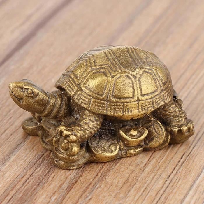 Kuuleyn Tortue chinoise en laiton Feng Shui Dieu Tortue Bronze Sculpture exquise en forme de tortue porte-bonheur ameublement pour décoration d'intérieur ornement de collection Kuuleyn Tortue chinoise en laiton Feng Shui Dieu Tortue Bronze Sculpture exquise en forme de tortue porte-bonheur ameublement pour décoration d'intérieur ornement de collection