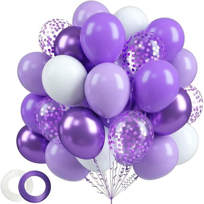 Ballon anniversaire violet thème ballon cadeau - Ballon aluminium 46cm