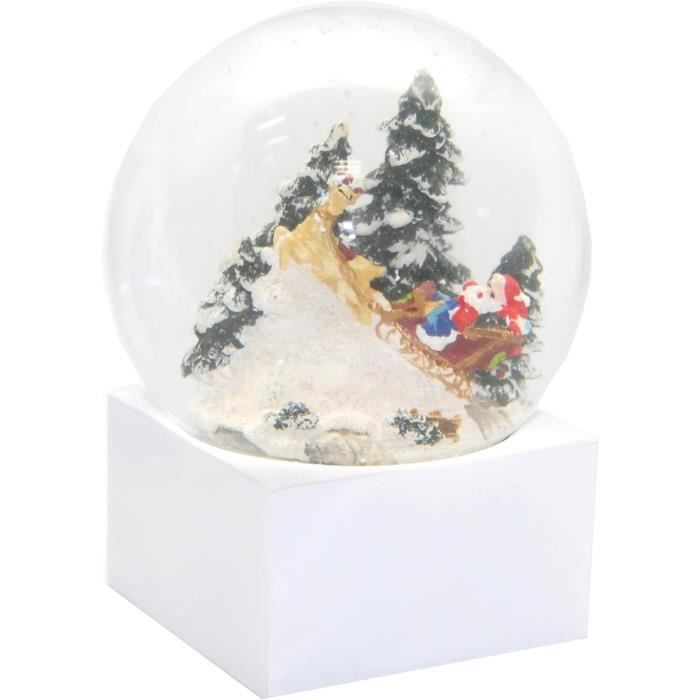 Boule à Neige Amour Love – Cœur Rouge Inscription Love, Socle Blanc, Verre 12x10 Cm – Cadeau Romantique Saint-Valentin