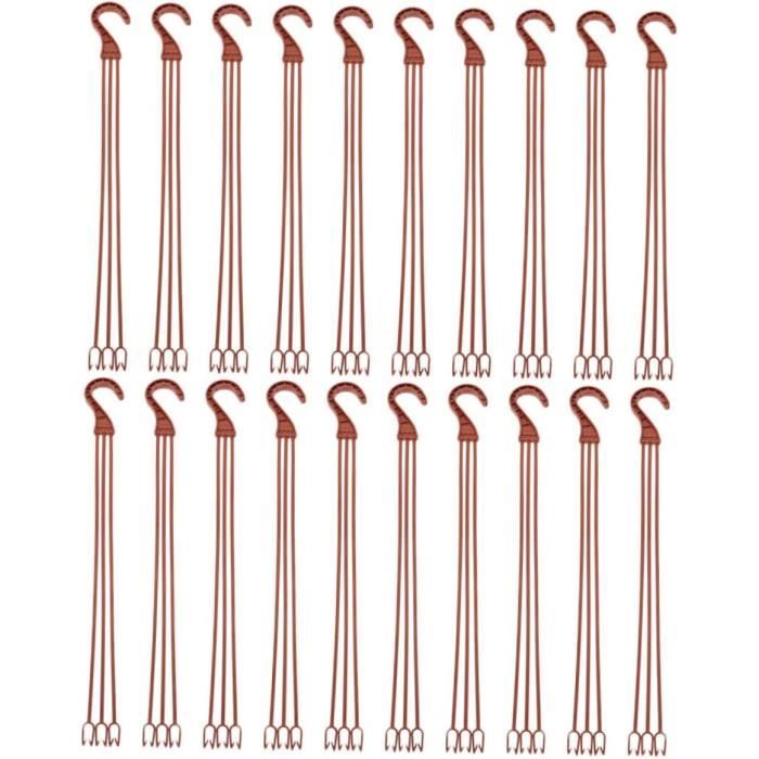 25 Crochets Pour Pots De Fleurs Suspendus - Rouge - VINTORKY