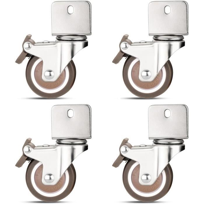 Lot De 4 Roulettes De Transport Pour Meubles - Pivotant À 360