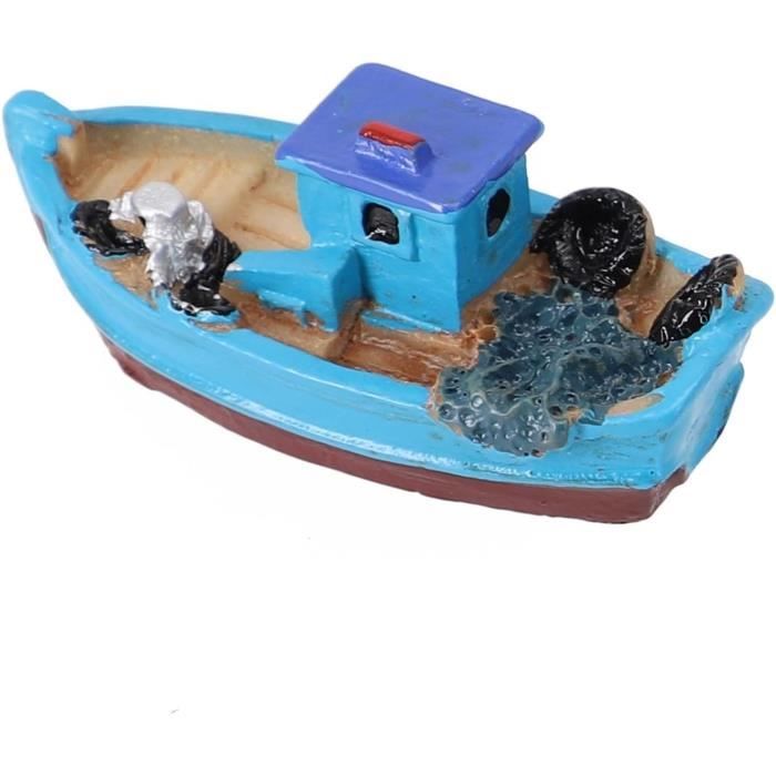 2pcs Miniature Fée Jardin Bleu Bateau Rames Mini Décor Accessoires