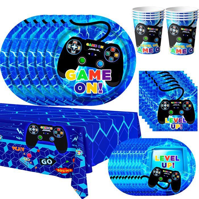 Ensemble de Vaisselle de Fête Jeu Vidéo Decoration de Table