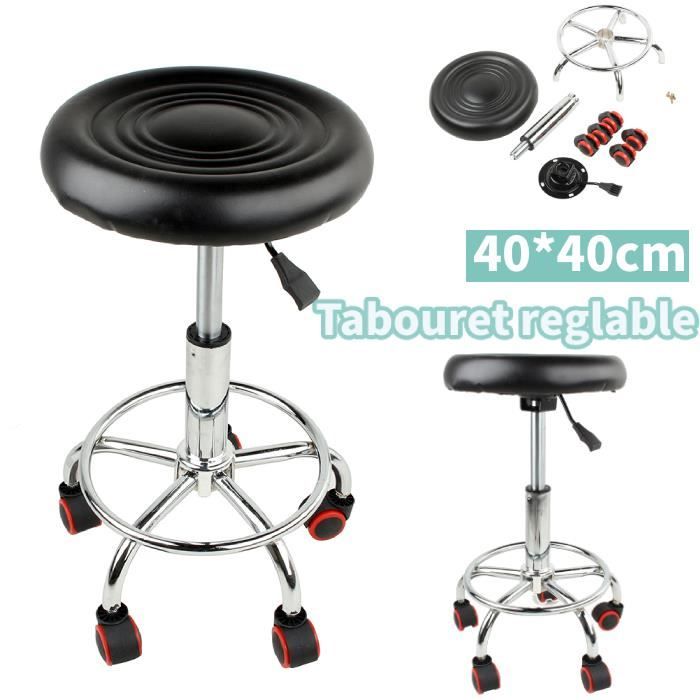 5 roulettes pivotantes Tabouret pneumatique /à roulettes mobilit/é assis tables de massage pour bureau de m/édecin vinyle facile /à nettoyer diam/ètre de 46 cm. hauteur r/églable