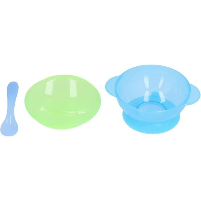 Bol à Ventouse Pour Bébé Avec Cuillère, Fourchette Et Paille - Anti-déversement, Stable - Matériaux PP Et Silicone - Facile à Nettoyer