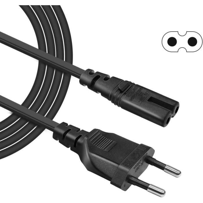 1.5m Câble d'alimentation EU Plug C7 Bipolaire 2 Câble pour PS5 PS4 PS3  Slim Xbox One S-X Xbox Série X-S,Apple TV,Samsung,[Z210] - Cdiscount  Informatique