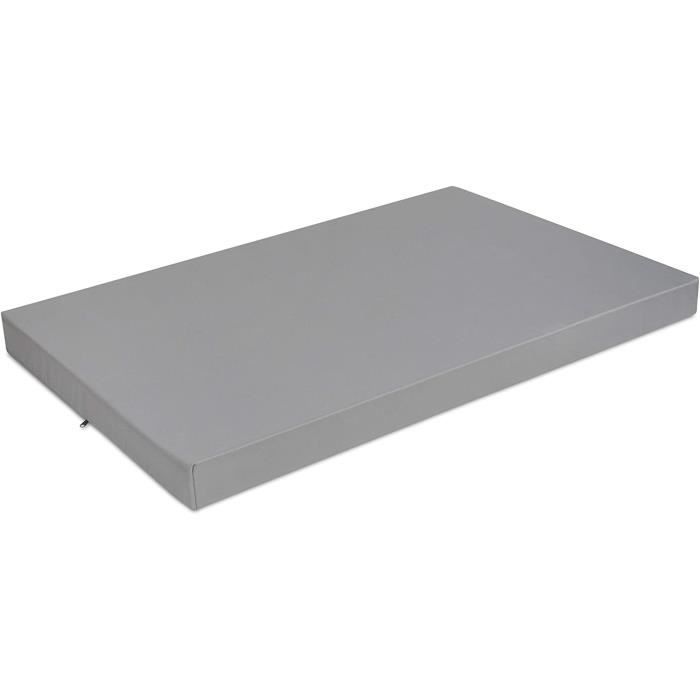 SuperKissen24 Coussin Dossier Palette Canapé 80x40 Cm – Gris – Imperméable Intérieur/Extérieur – Mousse Haute Densité