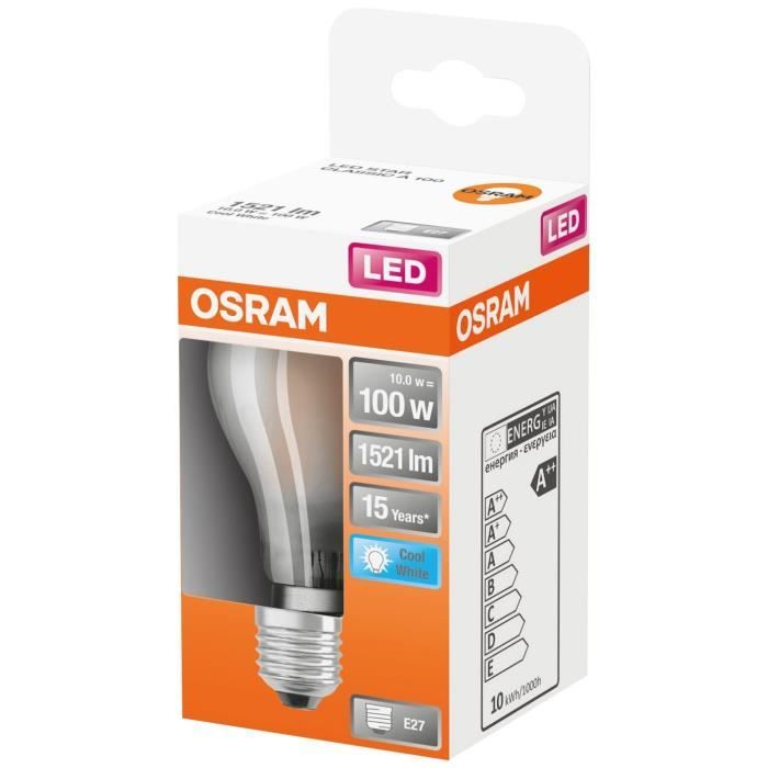 OSRAM Ampoule LED Standard verre dépoli 10W=100 E27 froid
