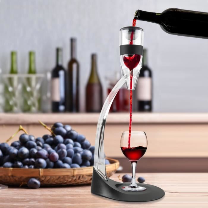 Filtre Décanteur pour Vin Rouge Queta Decanteur Aérateur à Vin Aération Rapide avec Support Boite de Cadeau Classique 