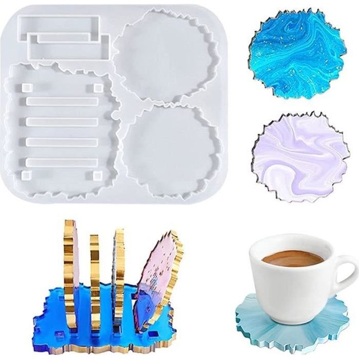 Moule En Silicone Pour Dessous De Verre En Résine époxy - Dimensions 8.2x5.3x1 Cm - DIY Déco Maison