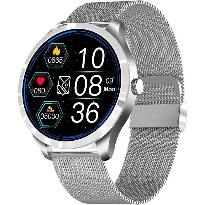 Montre Connectée Bracelet – Cardio, Tension, Sport – Silicone/Nylon – Noir