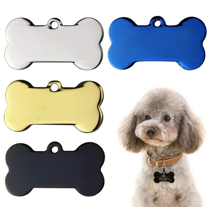 Wents 4pcs Medaille Chien Chat Identification Gravure Personnalise Acier Inoxydable En Forme D Os Prenom Medaille Pour Animal Dom Cdiscount