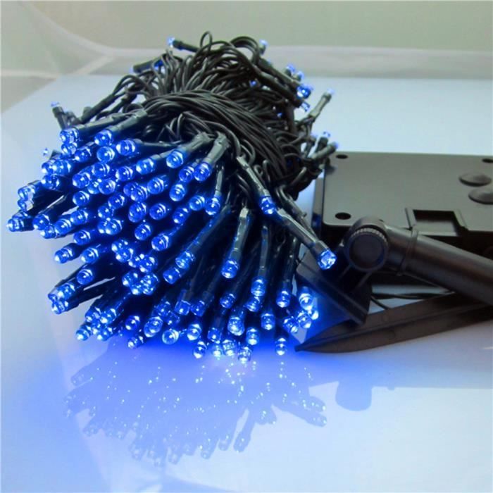 Guirlande Solaire Extérieur 12 Mètres - 100 LED, 8 Modes, IP65 étanche, Lumière Chaude, Pour Jardin Fête - 4