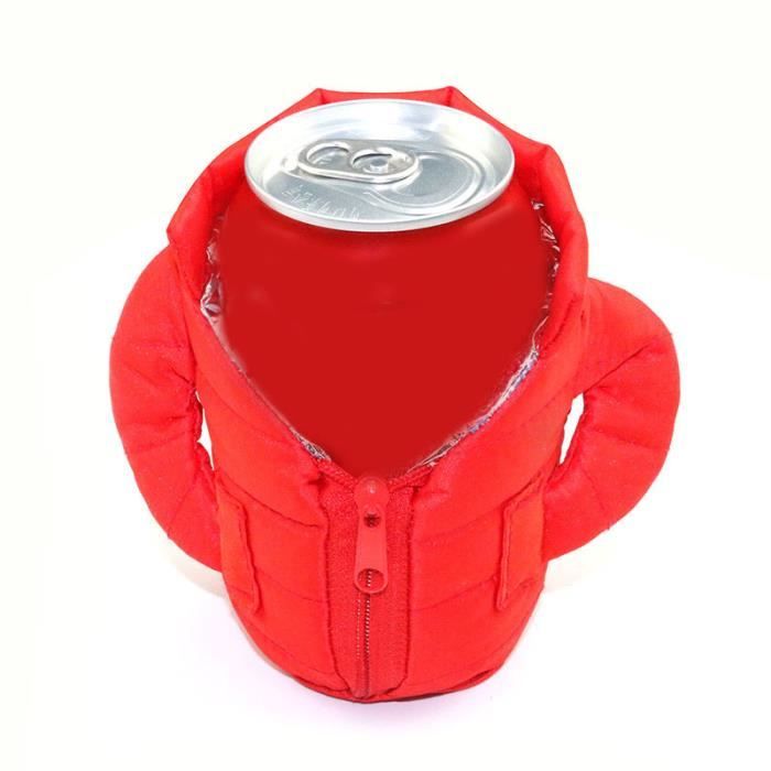 Veste rouge Beverage Jacket Insulated Can Cooler Beer Insulation Hide a Beer Can Thermocoolers