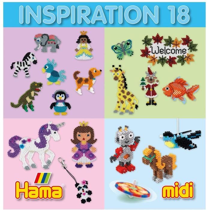 Perles à repasser Hama - Lot de perles à repasser multicolores pour jeu  créatif enfant