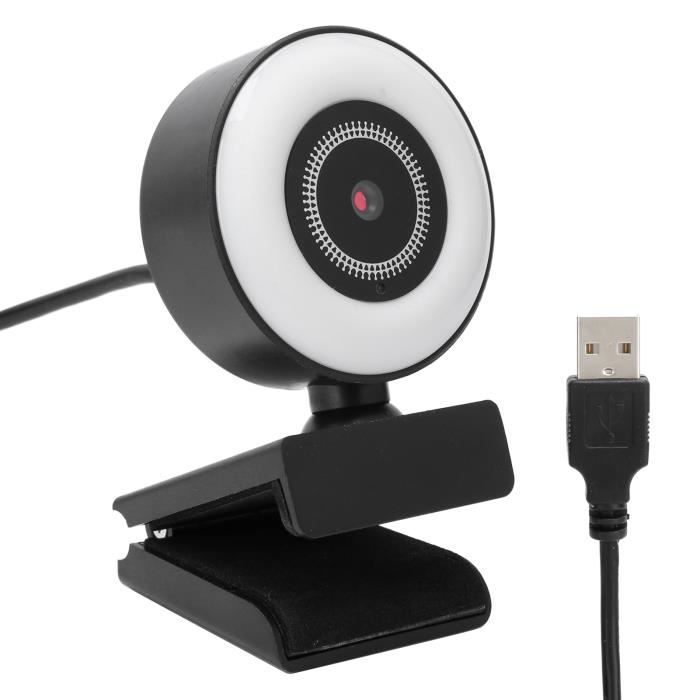 Cikonielf Webcam avec lumière Webcam avec microphone intégré léger pour la  diffusion en direct des fournitures informatiques