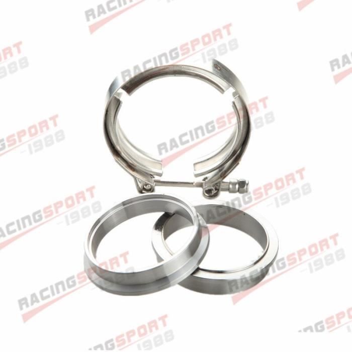 Collier De Serrage V-Band 3 Pouces (7.7cm) - Acier Inoxydable, Kit Avec 2 Brides, Pour échappement Turbo, étanchéité Optimale