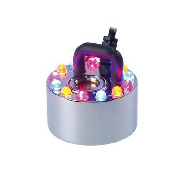 Brumisateur Ultrason à LED RGB 12 Couleurs - Débit 500 Ml/h - Pour Fontaines, étangs, Aquariums - Adaptateur EU Inclus